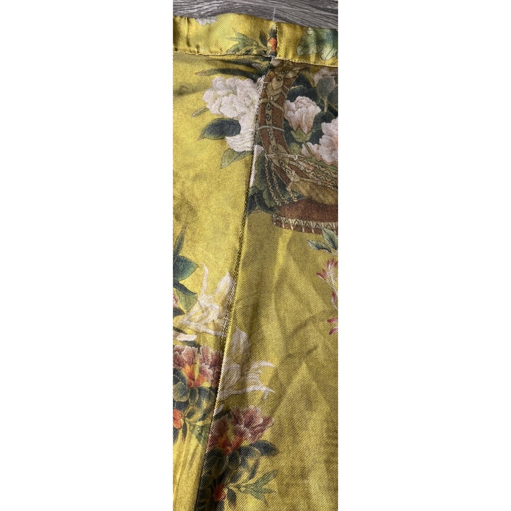 Johnny Was 100% Silk Floral Motif Boho Cropped WideLeg Golden Pant SZ M (40x20) - Picture 11 of 15